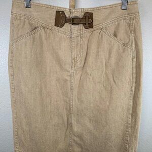 PRICE DROP! Womens LRL Ralph Lauren Jean Skirt with Leather Accent Buckle Size 8